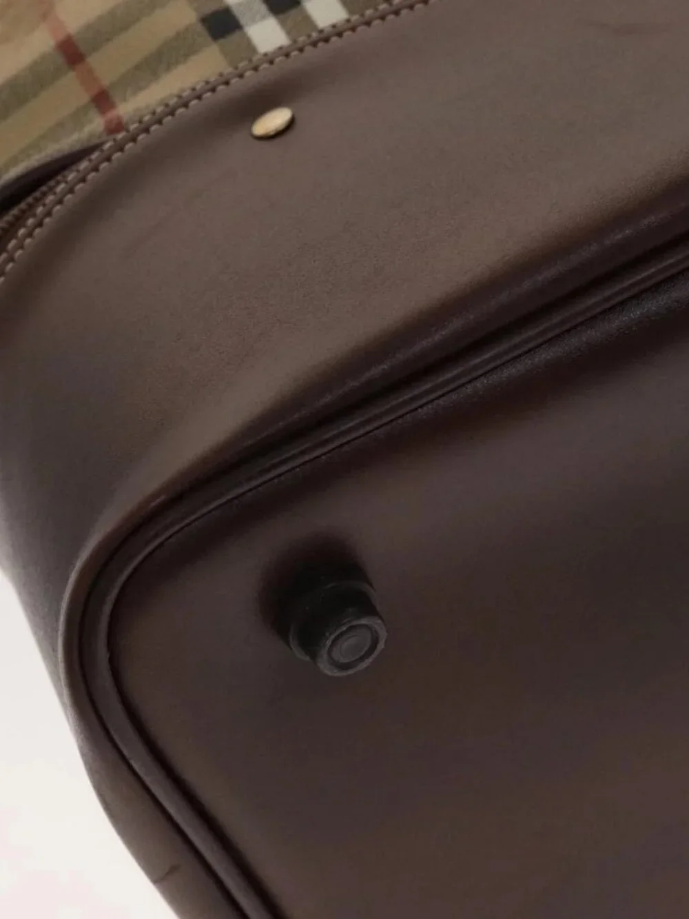 Burberrys Nova Check Boston Bag PVC Leather Beige - Picture 3 of 16